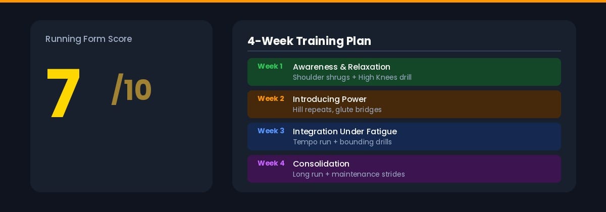 GaitLab 4-Week Training Plan — Phases: Awareness, Power, Integration, and Consolidation